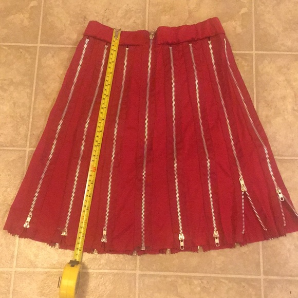 Unique Elastic Waist Skirt 16 Working Silver Zippers Worn At Yr Comfort Level - Picture 8 of 16